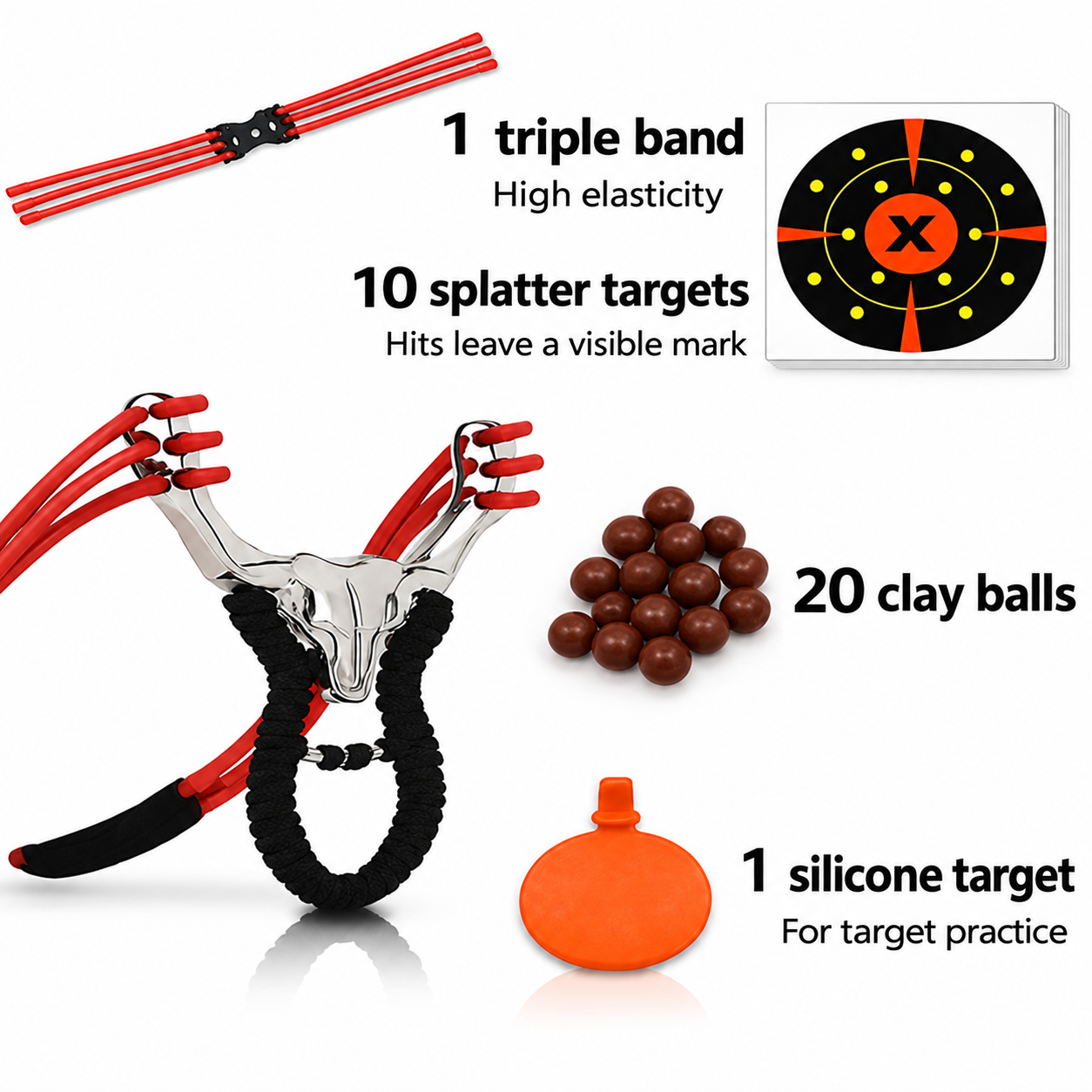 Six-Strand Zinc Alloy Bull-Head Slingshot thumbnail 2