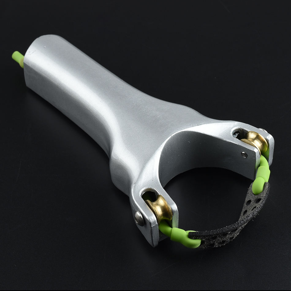 Silver Double-Pulley Metal Slingshot thumbnail 3