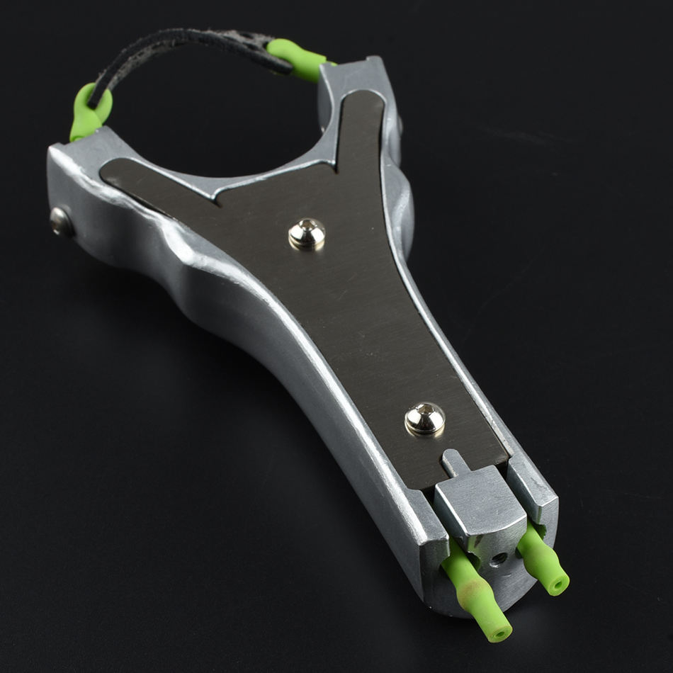 Silver Double-Pulley Metal Slingshot thumbnail 5