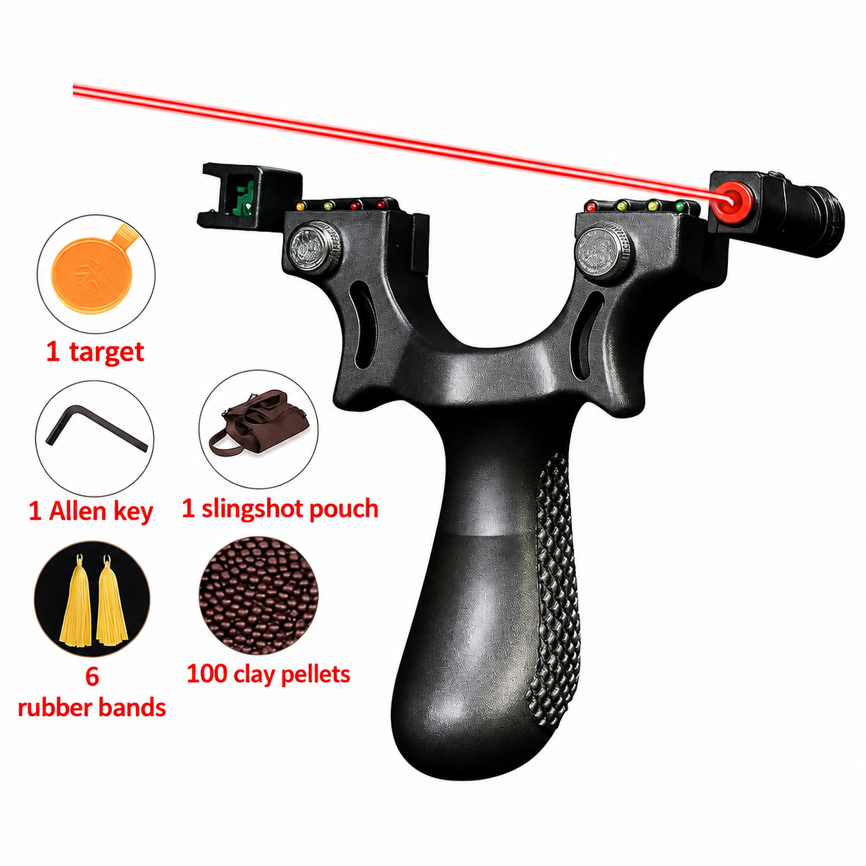 Compact Polycarbonate Slingshot with Laser Sight