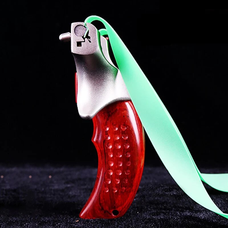 Wood and Stainless Steel Slingshot with Fibre-Optic Sight thumbnail 6