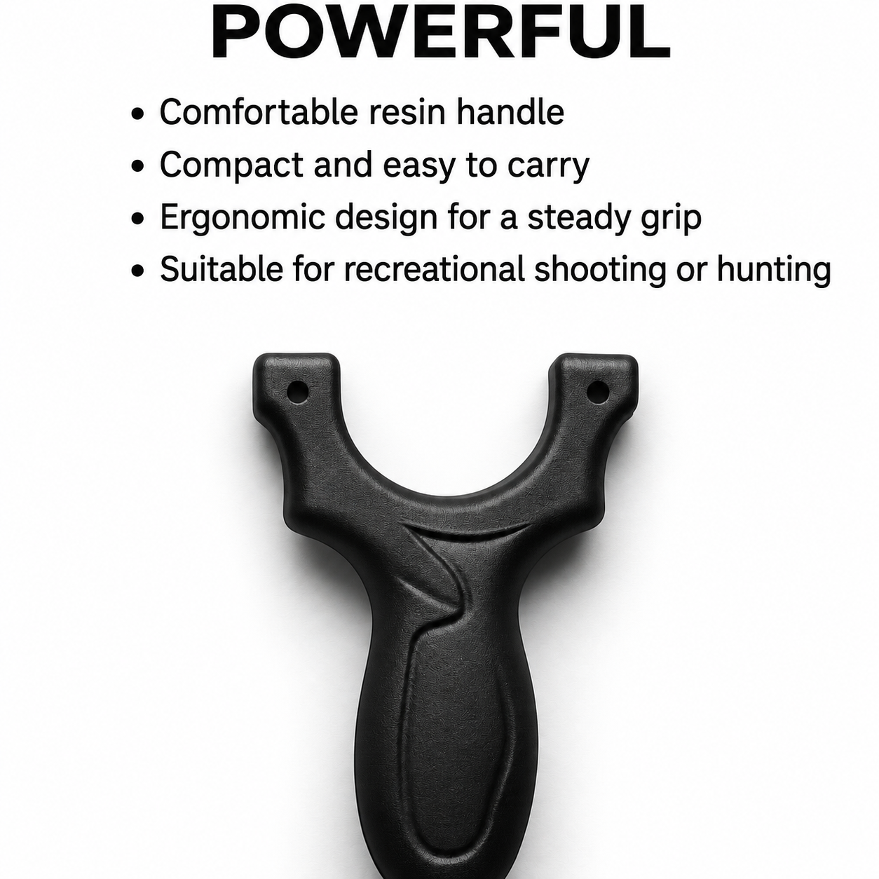 Black Resin Slingshot with 40 mm Inner Fork thumbnail 4