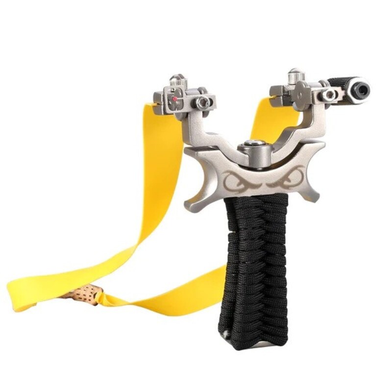 Rotating-Fork Steel Slingshot with Laser Sight