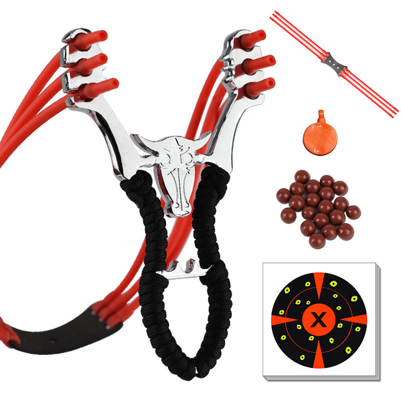Six-Strand Zinc Alloy Bull-Head Slingshot thumbnail 3