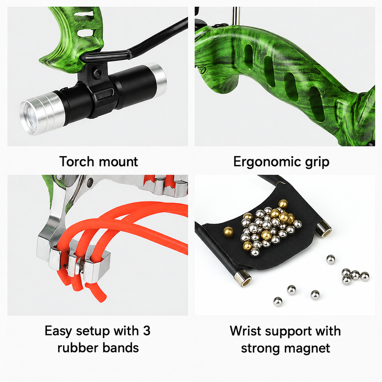 Folding Metal Slingshot with Magnetic Wrist Band thumbnail 5